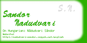 sandor nadudvari business card