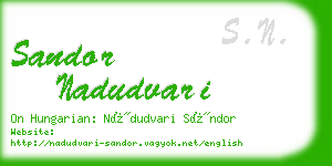 sandor nadudvari business card